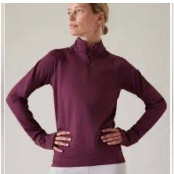 Athleta Whistler half zip size Large thumb holes fold over sleeve back pocket - Picture 1 of 7